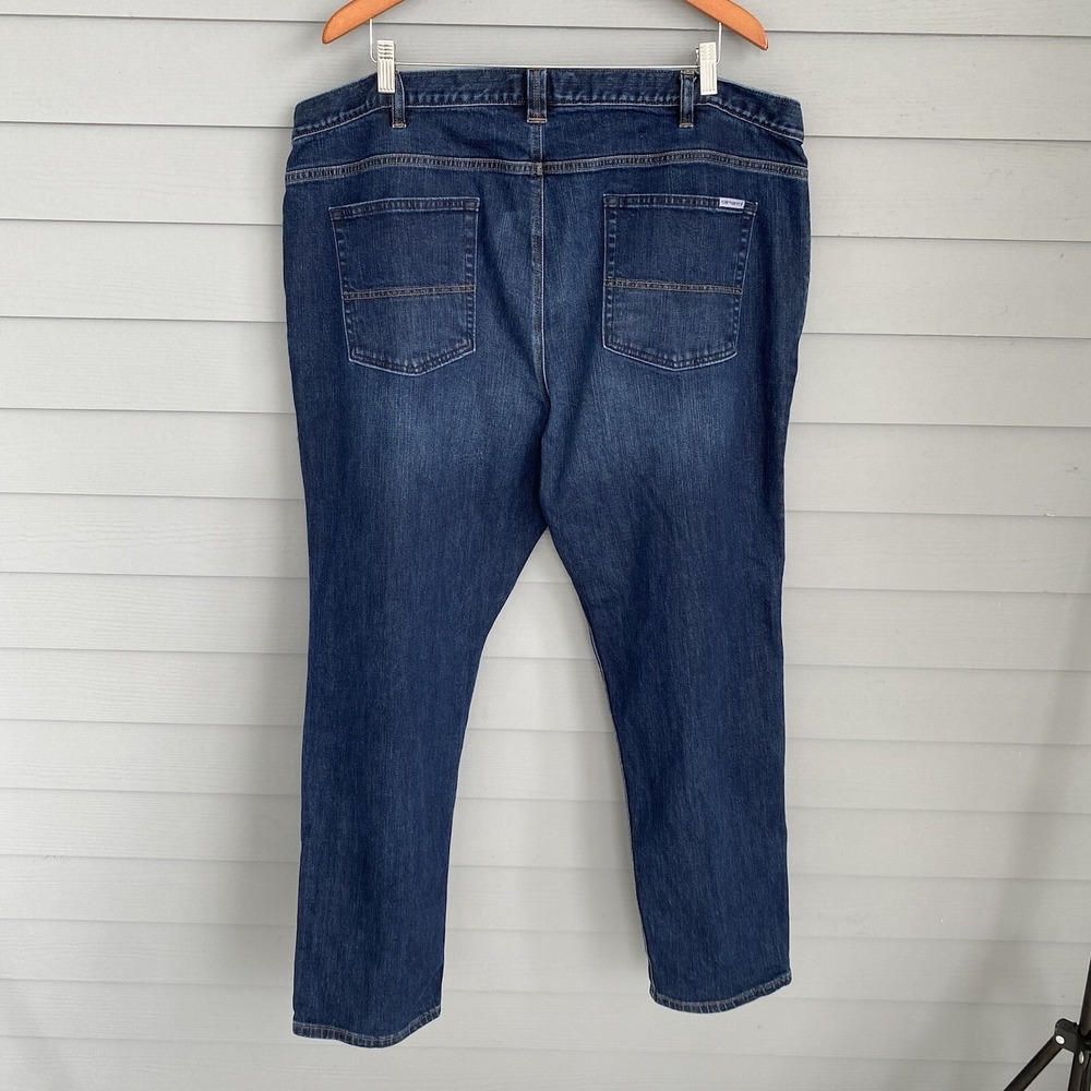 Carhartt Women 20W 46x31 Jeans‎ Denim Pants Dark Wash Blue Slim Cotton Stretchy - Picture 5 of 7